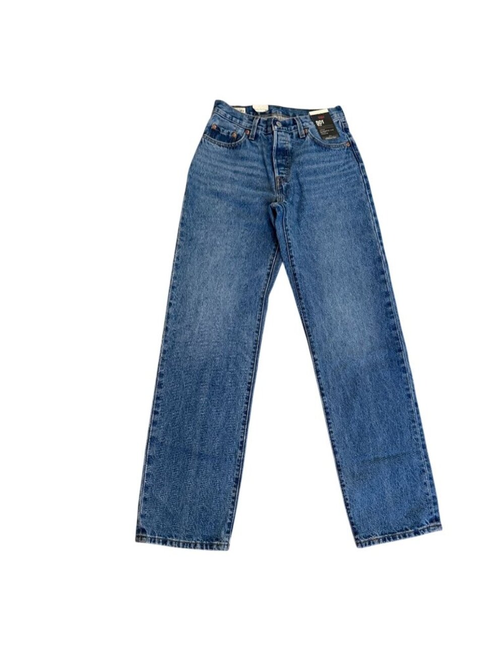 Levis 501 90s Mid Rise Relaxed Straight Leg Jeans 25x32 Denim Blue 100% Cotton